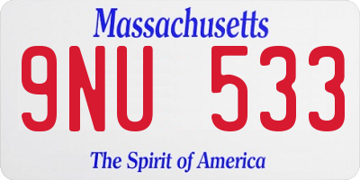 MA license plate 9NU533