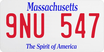 MA license plate 9NU547