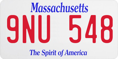 MA license plate 9NU548