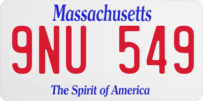 MA license plate 9NU549