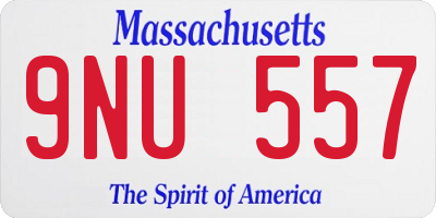 MA license plate 9NU557