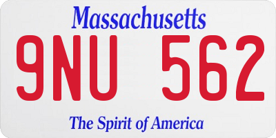 MA license plate 9NU562