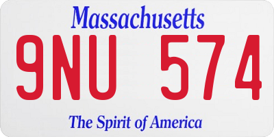 MA license plate 9NU574