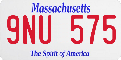 MA license plate 9NU575