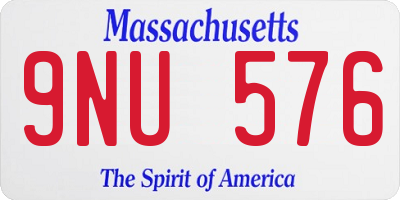 MA license plate 9NU576