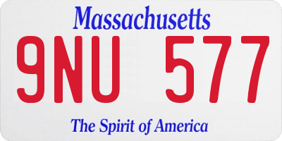 MA license plate 9NU577