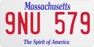 MA license plate 9NU579