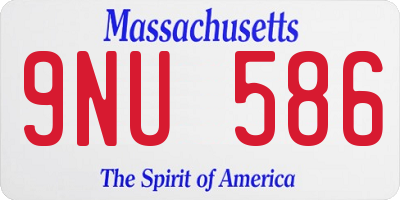 MA license plate 9NU586
