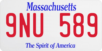 MA license plate 9NU589