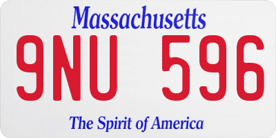 MA license plate 9NU596