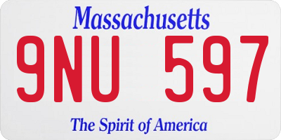 MA license plate 9NU597