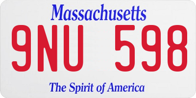MA license plate 9NU598