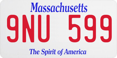 MA license plate 9NU599