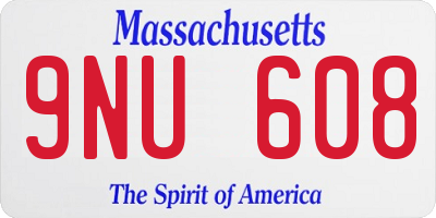 MA license plate 9NU608