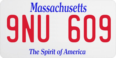 MA license plate 9NU609