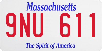 MA license plate 9NU611