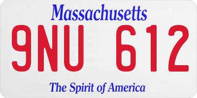 MA license plate 9NU612