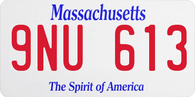 MA license plate 9NU613