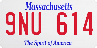 MA license plate 9NU614