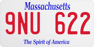 MA license plate 9NU622