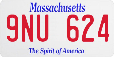 MA license plate 9NU624