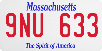 MA license plate 9NU633