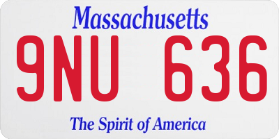 MA license plate 9NU636