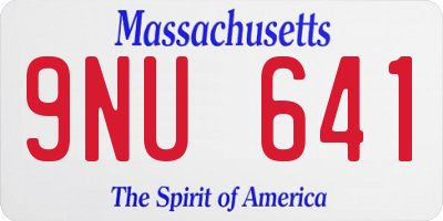 MA license plate 9NU641