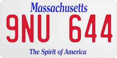 MA license plate 9NU644
