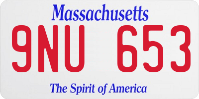 MA license plate 9NU653