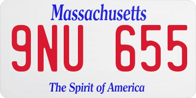 MA license plate 9NU655