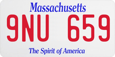 MA license plate 9NU659