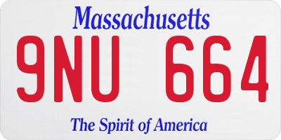 MA license plate 9NU664