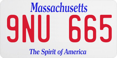 MA license plate 9NU665