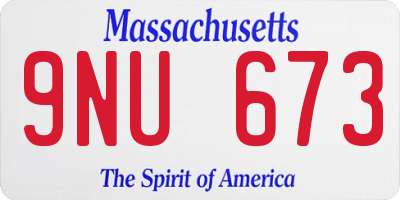MA license plate 9NU673
