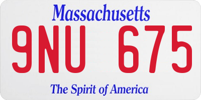 MA license plate 9NU675