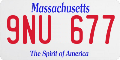 MA license plate 9NU677