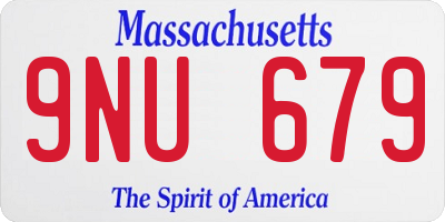 MA license plate 9NU679