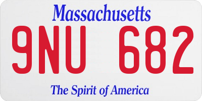 MA license plate 9NU682