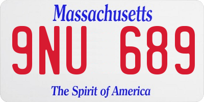 MA license plate 9NU689
