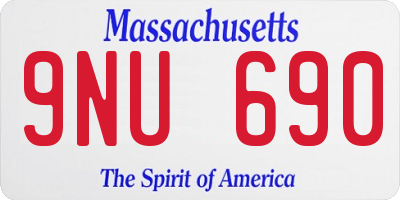 MA license plate 9NU690