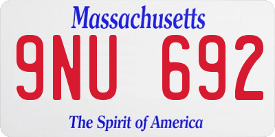 MA license plate 9NU692