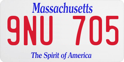 MA license plate 9NU705