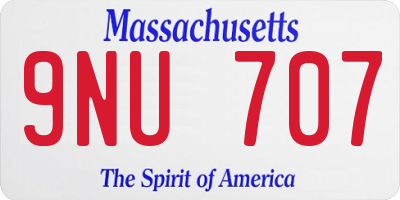 MA license plate 9NU707