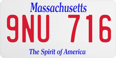 MA license plate 9NU716