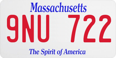 MA license plate 9NU722
