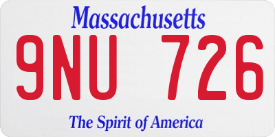 MA license plate 9NU726