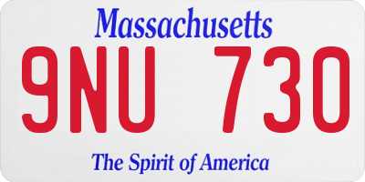MA license plate 9NU730