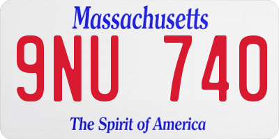 MA license plate 9NU740