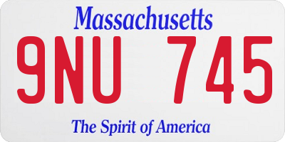MA license plate 9NU745